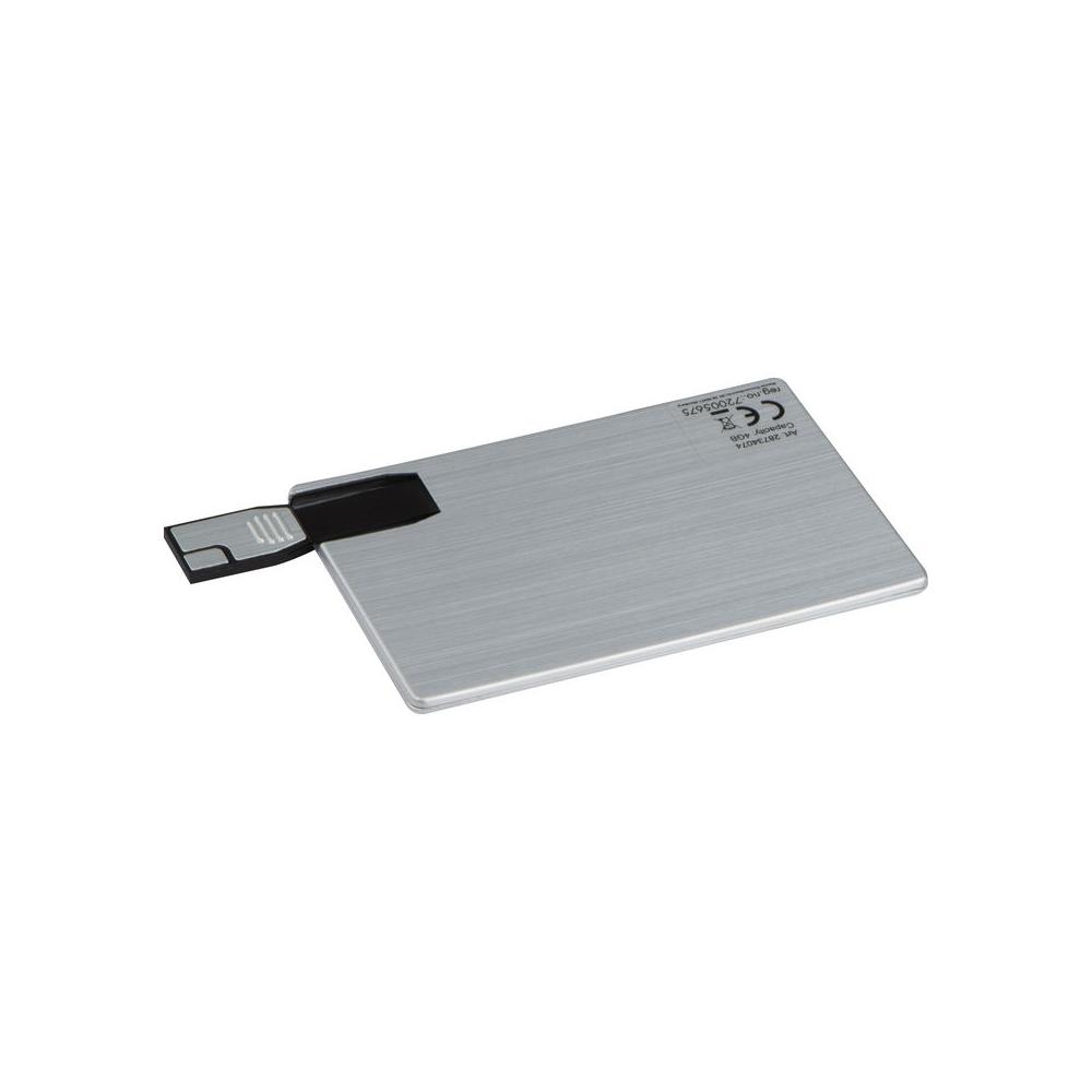 Kártya fém pendrive 4GB, készletről, szürke