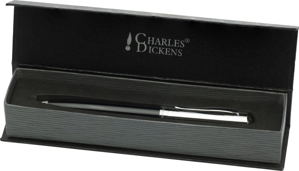 Charles Dickens golyóstoll, fekete/ezüst
