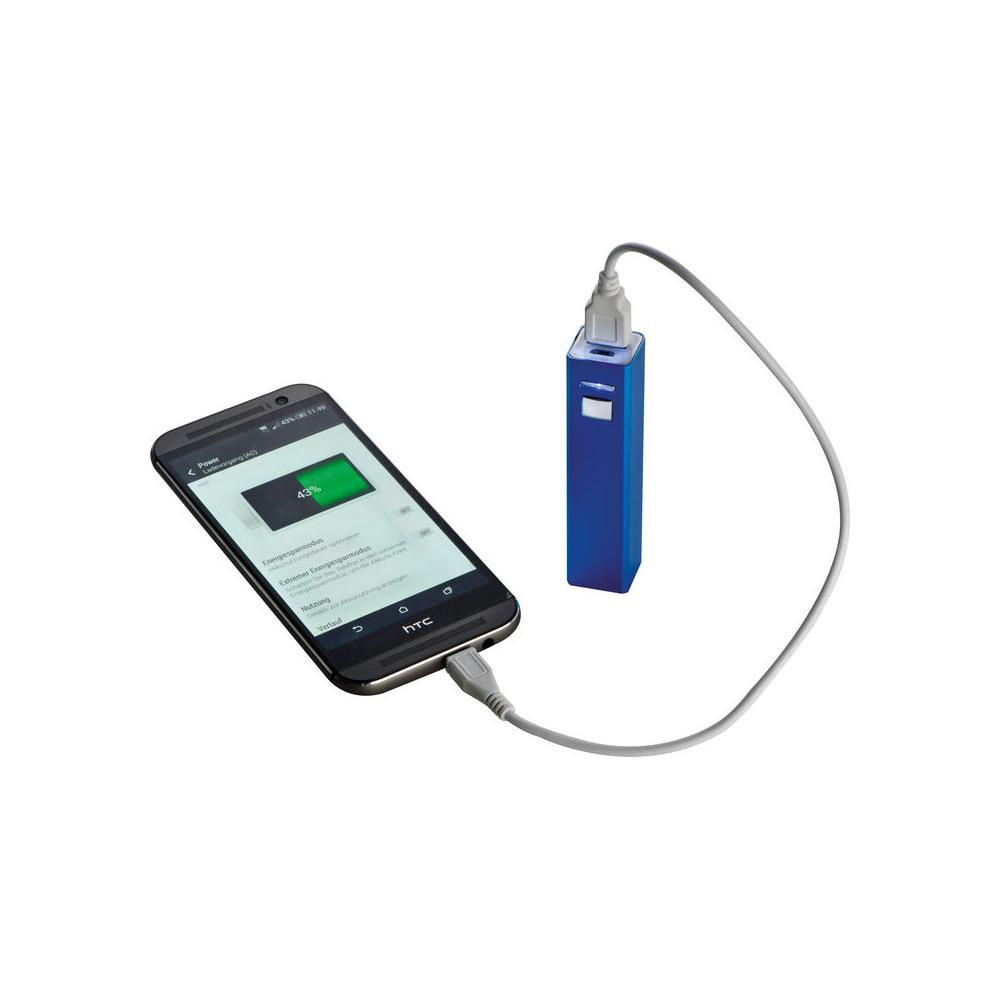 2200 mAh power bank fémből, kék
