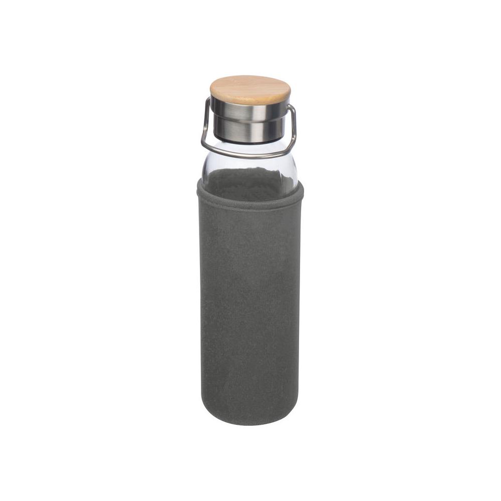 Üveg ivópalack neoprén tokban, 600 ml, szürke